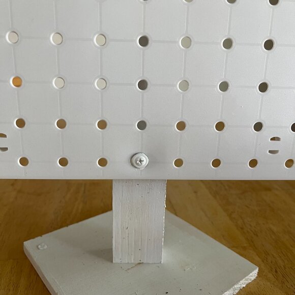 4 pc Handmade Tabletop Display w/Plastic Pegboard on Wooden Stand - Picture 3 of 10